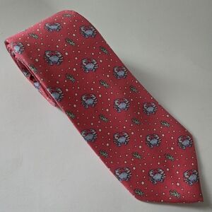 Vineyard Vines Crab Silk Tie Raspberry